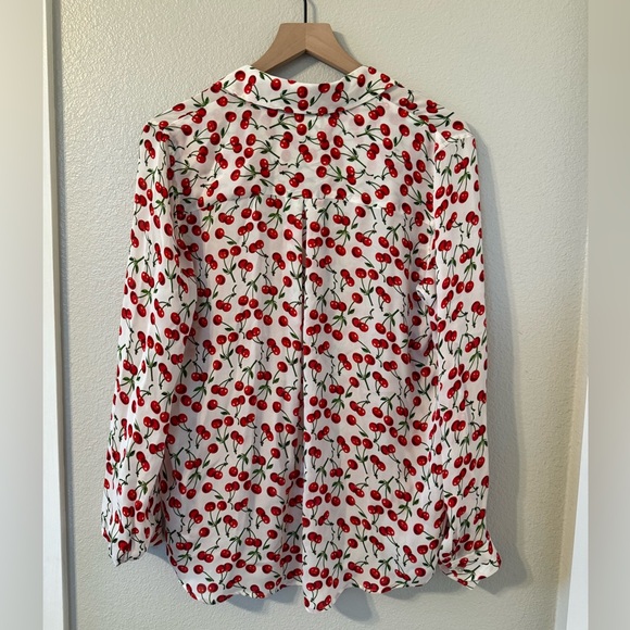 L’AGENCE Nina Cherry Prink Silk Blouse Medium - Picture 4 of 8